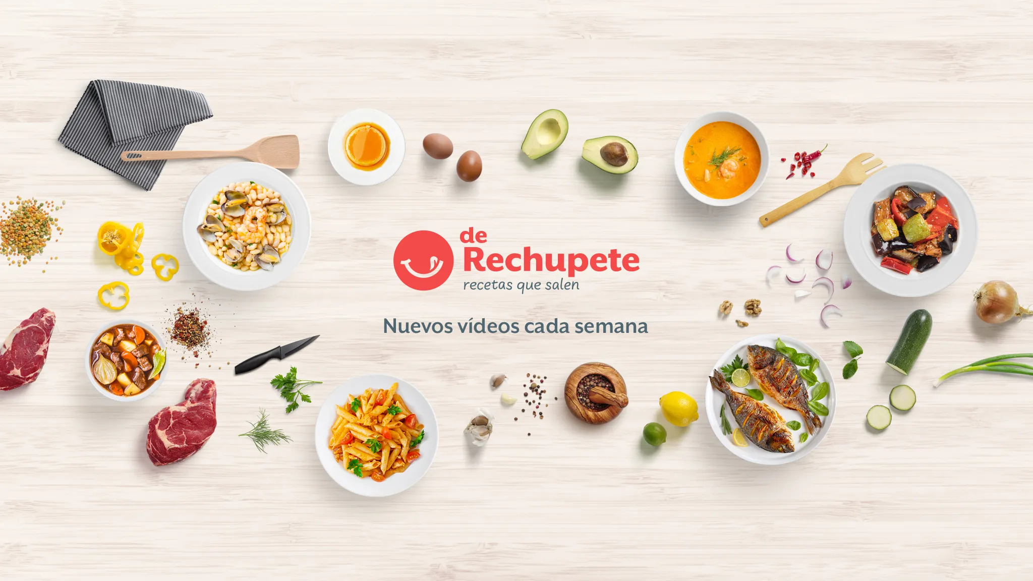 Header with logo for Spanish home cooking recipe website Recetas de rechupete